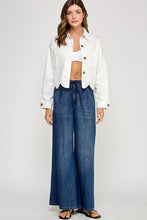 White Eyelet Hem Cotton Jacket