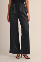 Black Noa Satin Drawstring Pants
