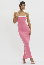 White Contrast Trim Semi Lined Maxi Dress