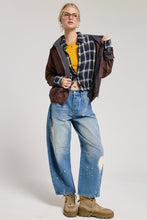 Chocolate Contrast Plaid Barn Jacket