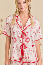Ivory Multi Cream Holiday Print Pajama Set - Festive Sleepwear