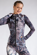 Black/White Plus Size Tie Dye Fitted Jacket