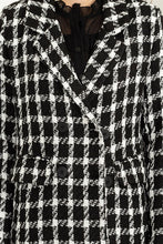 Black Feeling Myself Checkered Double-Button Blazer