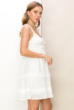 Off White Sleeveless Ruffled Mini Dress