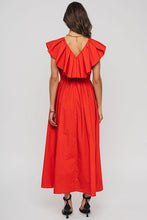 Tomato Red Arrive Late Cocktail Maxi Dress