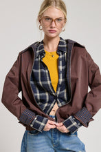 Chocolate Contrast Plaid Barn Jacket
