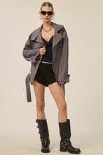 Graphite Double Breasted Trench Jacket