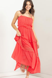 D.Coral Forever Us Ruffle Tiered Maxi Dress