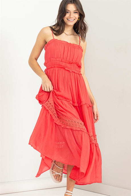 D.Coral Forever Us Ruffle Tiered Maxi Dress
