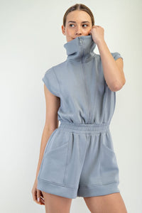 Rhino Grey Modal Scuba Luxe Sleeveless Romper