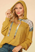 Butterscotch/Olive Multi Color Check Peekaboo Cut Out Hoodie