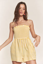 Yellow Gingham Smocked Romper