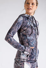 Black/White Plus Size Tie Dye Fitted Jacket