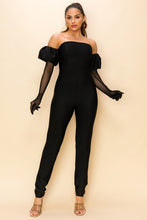 Black Bandage Puff Glove Jumpsuit