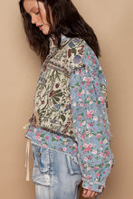Denim Multi Oversized Fit Floral Print Hi-Lo Denim Jacket