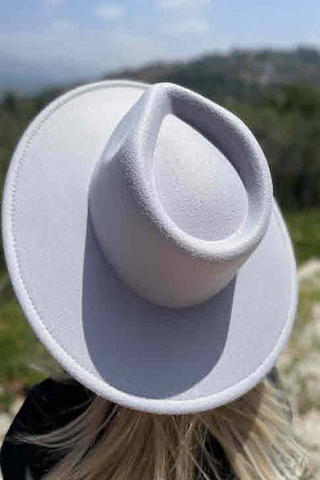 Blue Flat Brim Fedora Fashion Hat For Kids