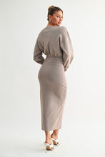 Mocha Luxe Knit Dolman Midi Dress