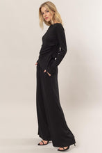 Black Set-Off-Shoulder Top And Pants Set