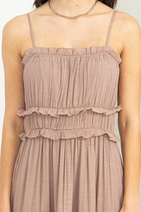 Taupe Forever Us Ruffle Tiered Maxi Dress