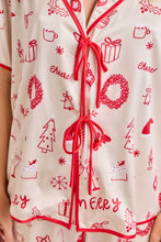 Ivory Multi Cream Holiday Print Pajama Set - Festive Sleepwear