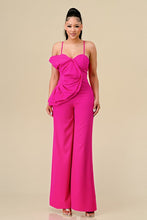 Neon Pink Side Ruffle Accented Jumpsuits