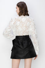 White Long Sleeves Floral Lace Shirt Top