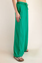 Kelly Green Cotton Slub Lounging Wide Pant