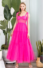 Fuchsia Bra Cap Bodice With Shoulder Strap Mesh Layers Max