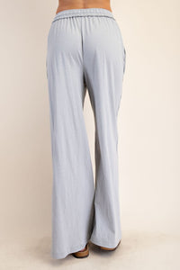 Lt Grey Cotton Slub Lounging Wide Pant