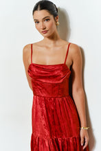 Rust Floral Jacquard Satin Corset-style Maxi Dress