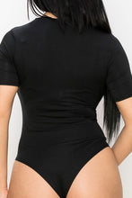 Black V Neck Double Modal Stretch Bodysuit