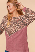Mocha/Mauve Mocha/Mauve Leopard Soft Brushed Hacci Sweater Top