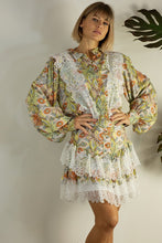 Orange Multi Lace Patch Shirts And Skirt Set
