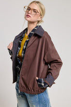 Chocolate Contrast Plaid Barn Jacket