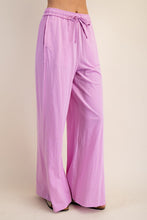 Mauve Cotton Slub Lounging Wide Pant