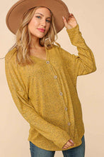 Butterscotch Button Down Soft Hacci Slouchy Knit Top