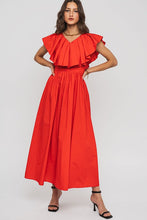 Tomato Red Arrive Late Cocktail Maxi Dress