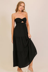 Black Brunch Babe Cutout Airflow Maxi Dress