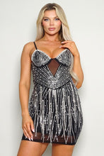 Tris Rhinestone Hot Fix Mini Dress
