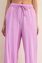 Mauve Cotton Slub Lounging Wide Pant
