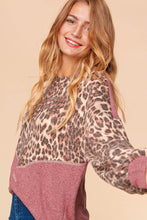 Mocha/Mauve Mocha/Mauve Leopard Soft Brushed Hacci Sweater Top