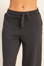 Black Elastic Waist Wide-leg Pants