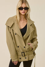 Khaki Double Breasted Trench Jacket