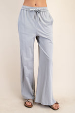 Lt Grey Cotton Slub Lounging Wide Pant