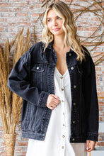 Black Wash Oversize Trucker Denim Jacket