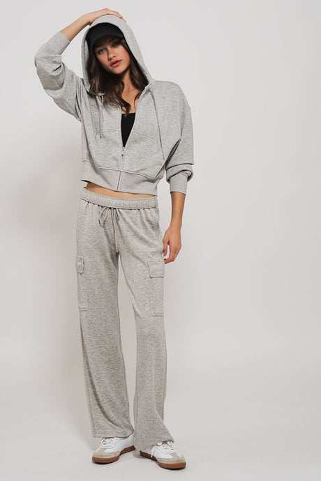 Lt H Grey Accent Cargo Sweatpants