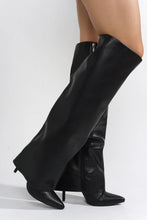 Black Womens Pointy Knee High Stiletto High Heel Boots