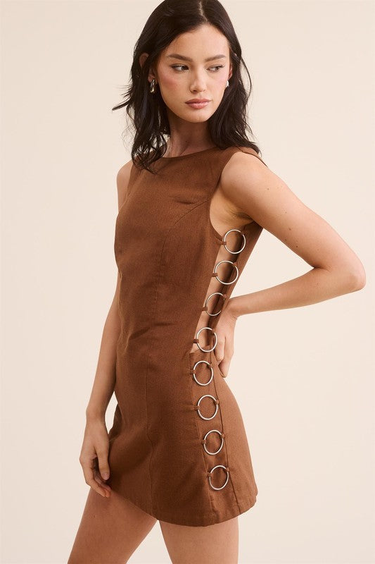 side cut out mini dress Valentina Strapless Side Cut-Out Mini Dress – The Fashion Spot main image 1