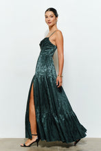 Hunter Floral Jacquard Satin Corset-style Maxi Dress