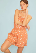 Dusty Orange Side Pocket Polkadot Print Romper